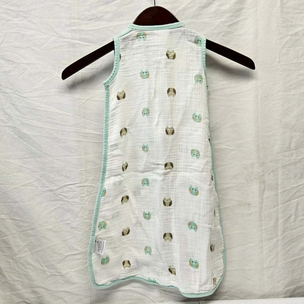 Aden + Anais Sleep Bag Kids Small‎ White Owl Cotton Muslin Wearable Blanket 0-6M